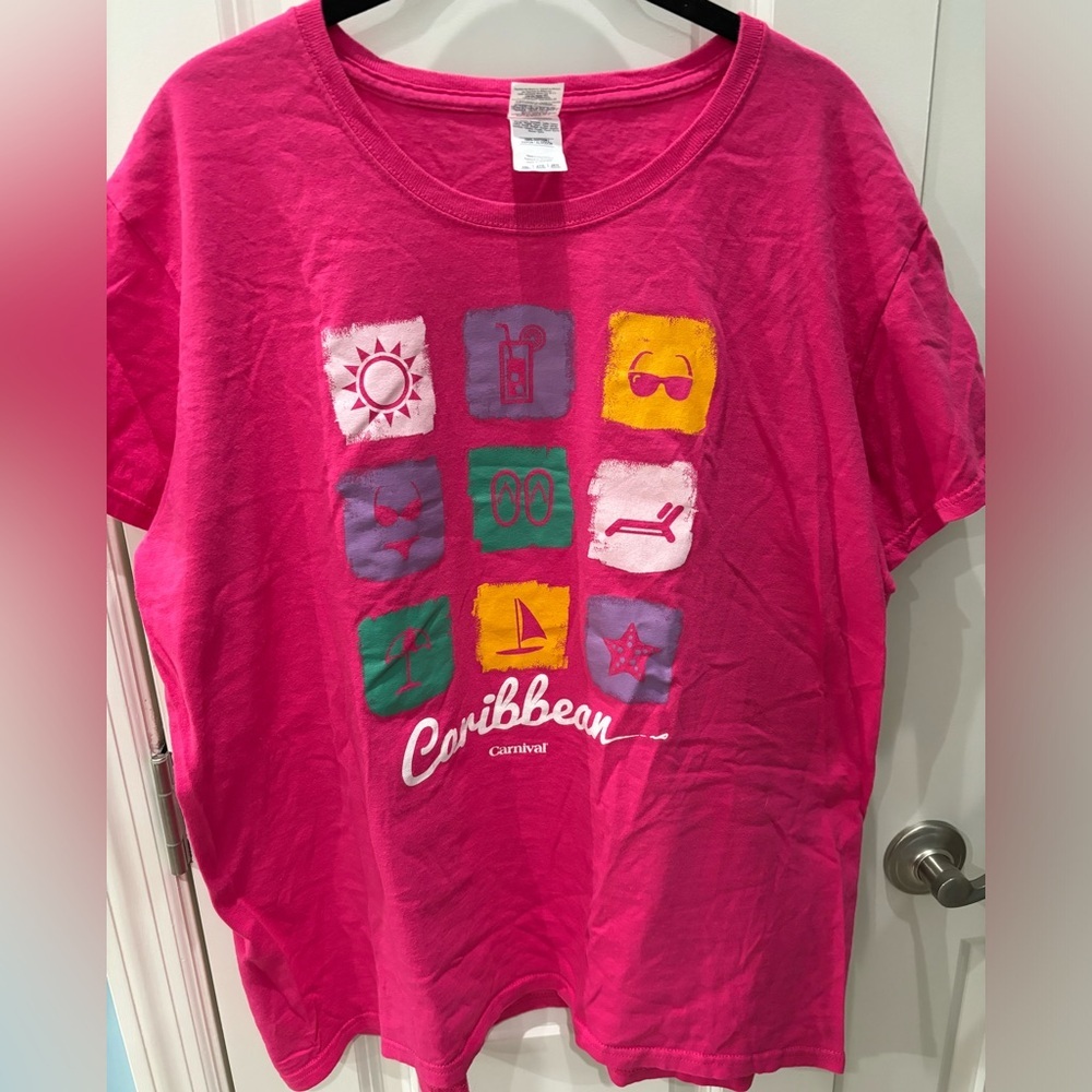Carnival Caribbean T-shirt 2X Hot Pink